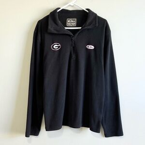 Drake Waterfowl Georgia Bulldog Camp Fleece 1/4 Zip Pullover